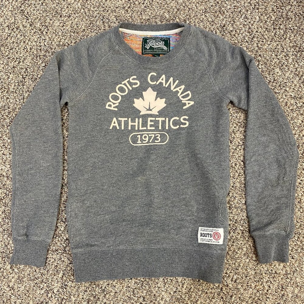 Roots Canada Grey Pullover Sweatshirt Size XS